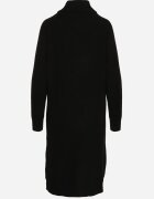 j&x Cardigan Negru din Lână cu Croială Dreaptă Lungă cu Guler Înalt cu Fermoar Boniala
