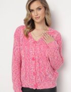 j&x Cardigan roz cu nasturi și borduri reiate Aigo