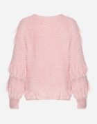 j&x Cardigan Roz Pufoș Clasic cu Lână și Ciucuri Încheiat cu nasturi Mavessa