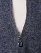j&x Cardigan simplu cu fermoar cu guler tip tunică din tricot cu lână și bumbac Corraine Albastru