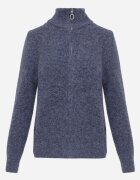 j&x Cardigan simplu cu fermoar cu guler tip tunică din tricot cu lână și bumbac Corraine Albastru