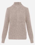 j&x Cardigan simplu cu fermoar cu guler tip tunică din tricot cu lână și bumbac Corraine Bej