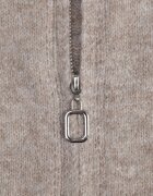 j&x Cardigan simplu cu fermoar cu guler tip tunică din tricot cu lână și bumbac Corraine Bej