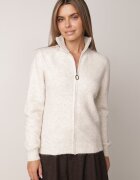 j&x Cardigan simplu cu fermoar cu guler tip tunică din tricot cu lână și bumbac Corraine Bej deschis