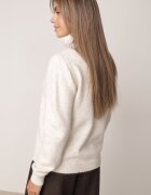 j&x Cardigan simplu cu fermoar cu guler tip tunică din tricot cu lână și bumbac Corraine Bej deschis