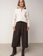j&x Cardigan simplu cu fermoar cu guler tip tunică din tricot cu lână și bumbac Corraine Bej deschis