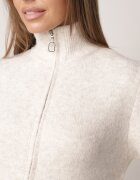 j&x Cardigan simplu cu fermoar cu guler tip tunică din tricot cu lână și bumbac Corraine Bej deschis