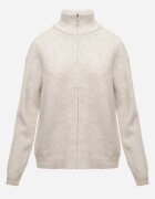 j&x Cardigan simplu cu fermoar cu guler tip tunică din tricot cu lână și bumbac Corraine Bej deschis