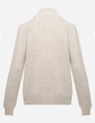 j&x Cardigan simplu cu fermoar cu guler tip tunică din tricot cu lână și bumbac Corraine Bej deschis