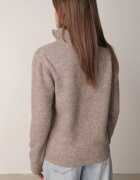 j&x Cardigan simplu cu fermoar cu guler tip tunică din tricot cu lână și bumbac Corraine Bej închis