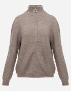 j&x Cardigan simplu cu fermoar cu guler tip tunică din tricot cu lână și bumbac Corraine Bej închis