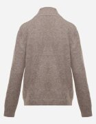 j&x Cardigan simplu cu fermoar cu guler tip tunică din tricot cu lână și bumbac Corraine Bej închis