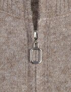 j&x Cardigan simplu cu fermoar cu guler tip tunică din tricot cu lână și bumbac Corraine Bej închis