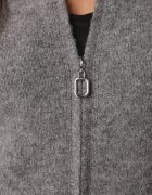 j&x Cardigan simplu cu fermoar cu guler tip tunică din tricot cu lână și bumbac Corraine Gri