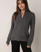 j&x Cardigan simplu cu fermoar cu guler tip tunică din tricot cu lână și bumbac Corraine Gri închis
