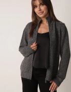 j&x Cardigan simplu cu fermoar cu guler tip tunică din tricot cu lână și bumbac Corraine Gri închis