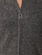 j&x Cardigan simplu cu fermoar cu guler tip tunică din tricot cu lână și bumbac Corraine Gri închis