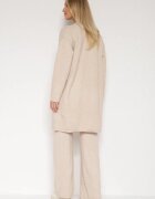j&x Compleu Bej Deschis din Tricot cu Lână Pantaloni Cardigan și Vestă cu Nasturi Meviseffa
