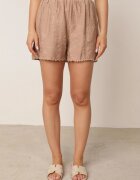 j&x Compleu brodat din viscoză cămașă fără mâneci și pantaloni scurți Samethe Maro