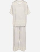 j&x Compleu Gri deschis din Vâscoză în Stil Rustic Bluză și Pantaloni Largi Ronilae