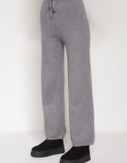 j&x Compleu Gri din Tricot cu Lână Pantaloni Cardigan și Vestă cu Nasturi Meviseffa