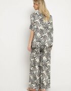 j&x Compleu Gri din Viscoză cu Imprimeu Floral Pantaloni Largi și Tricou Evianira