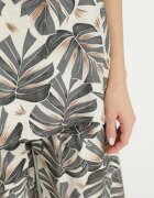 j&x Compleu Gri din Viscoză cu Imprimeu Floral Pantaloni Largi și Tricou Evianira