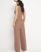j&x Compleu Maro Reiat Top mulat și Pantaloni largi Miresia