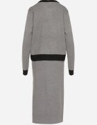 j&x Compleu Negru-Gri Tricotat din Bumbac Cardigan și Fustă Amantta