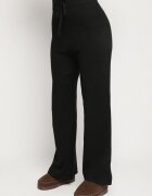 j&x Compleu Negru Tricotat cu Lână Bluză cu glugă și Pantaloni largi Otisela
