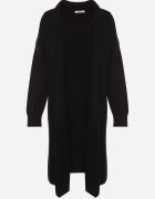 j&x Compleu Negru Tricotat cu Lână Cardigan Lung și Rochie cu Dungi Falandrea
