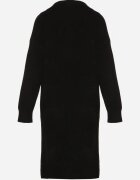j&x Compleu Negru Tricotat cu Lână Cardigan Lung și Rochie cu Dungi Falandrea