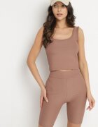 j&x Compleu Reiat Bej închis Top cu bretele și Pantaloni scurți de ciclistă Mevola