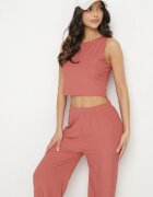 j&x Compleu reiat roz închis Top mulat și Pantaloni cu croi larg Miresia