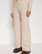 j&x Compleu tricotat bej deschis cu Lână și Bumbac Pantaloni și Pulover cu guler înalt Errele