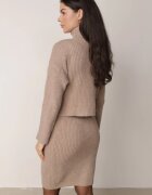 j&x Compleu tricotat bej închis cu lână și bumbac maletă și rochie mulată Reilaia