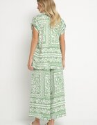 j&x Compleu Verde deschis cu Viscoză cu Motiv Floral Cămașă și Pantaloni Sonaniella