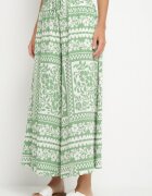 j&x Compleu Verde deschis cu Viscoză cu Motiv Floral Cămașă și Pantaloni Sonaniella