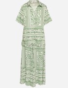 j&x Compleu Verde deschis cu Viscoză cu Motiv Floral Cămașă și Pantaloni Sonaniella