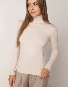 j&x Cu guler înalt din viscoză în stil clasic Timme Bej deschis