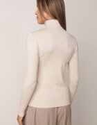 j&x Cu guler înalt din viscoză în stil clasic Timme Bej deschis