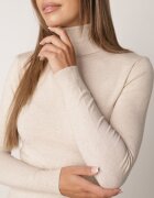 j&x Cu guler înalt din viscoză în stil clasic Timme Bej deschis