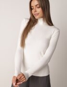j&x Cu guler înalt din viscoză în stil clasic Timme Bej deschis
