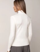 j&x Cu guler înalt din viscoză în stil clasic Timme Bej deschis
