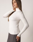j&x Cu guler înalt din viscoză în stil clasic Timme Bej deschis