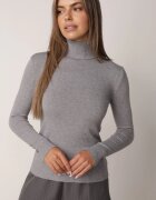 j&x Cu guler înalt din viscoză în stil clasic Timme Gri