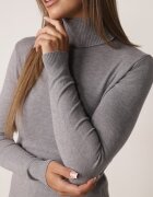 j&x Cu guler înalt din viscoză în stil clasic Timme Gri