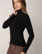 j&x Cu guler înalt din viscoză în stil clasic Timme Negru