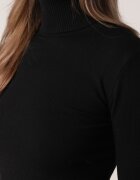 j&x Cu guler înalt din viscoză în stil clasic Timme Negru