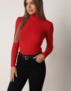 j&x Cu guler înalt din viscoză în stil clasic Timme Roșu